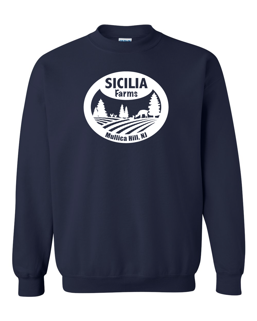 Sicilia Farms White Logo - Heavy Blend Crewneck Sweatshirt