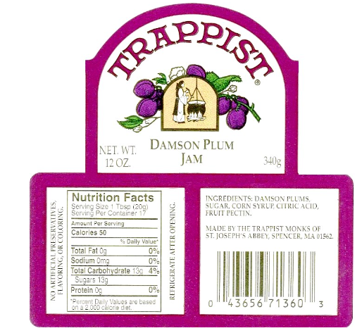 Trappist Preserves Damson Plum Jam