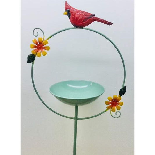 50x13 Cardinal Sunflower Birdbath