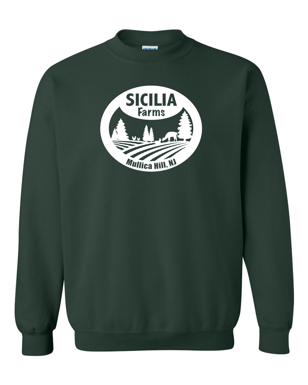 Sicilia Farms White Logo - Heavy Blend Crewneck Sweatshirt