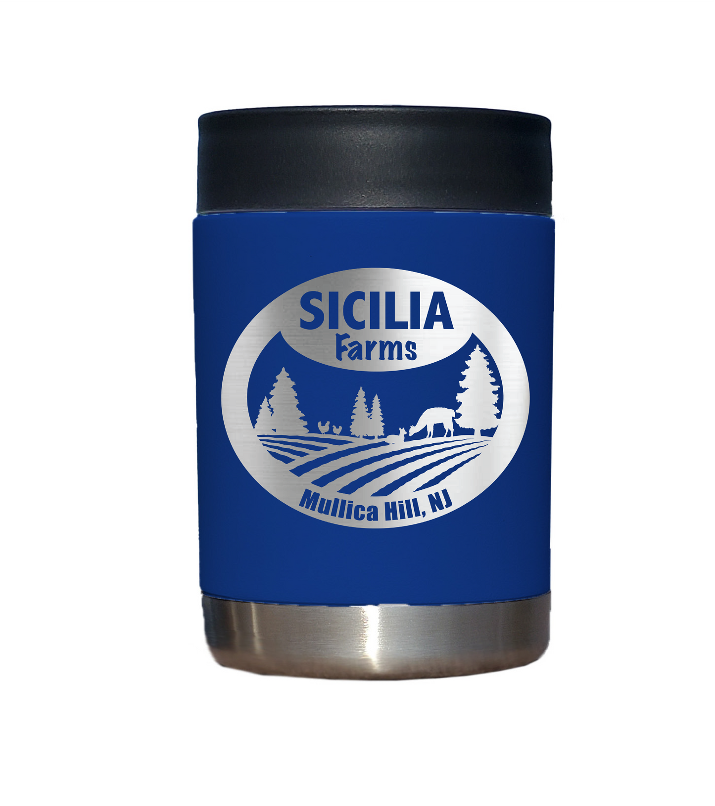Sicilia Farms - Laser Engraved Beverage Can Cooler. vacuum insulated bottle