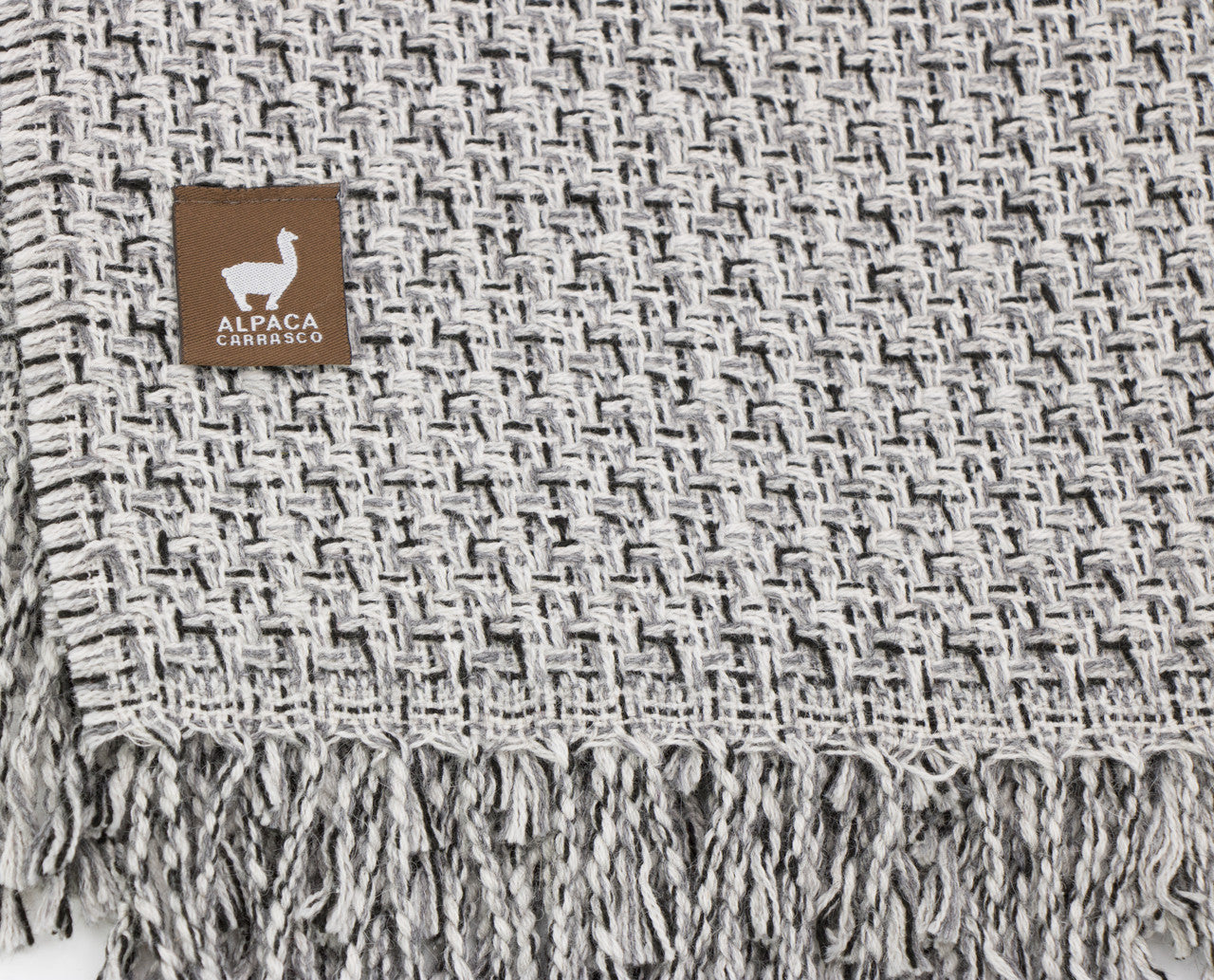 Cross Weave Alpaca Throw Blanket