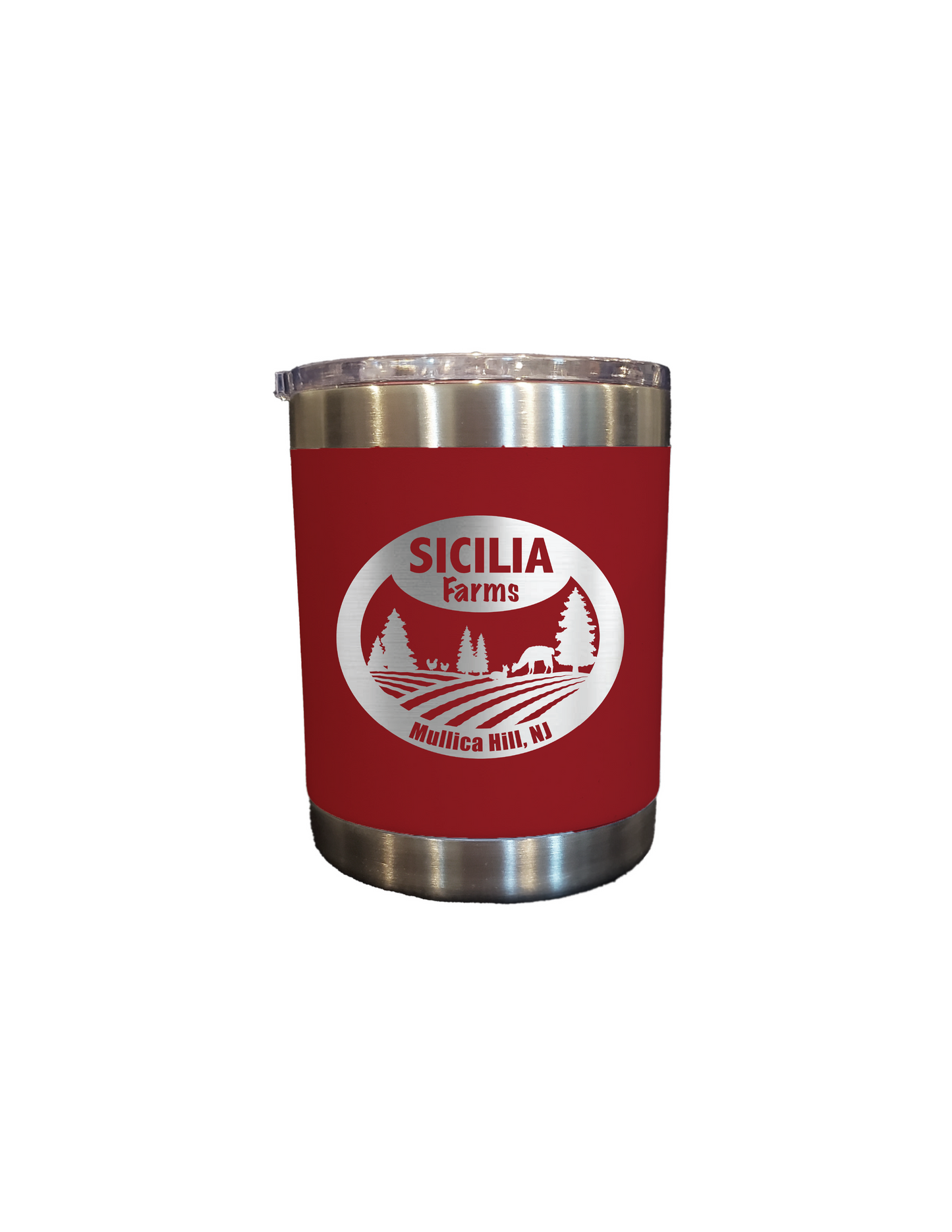 Sicilia Farms - Laser Engraved 10 oz Vacuum Insulated Tumbler w/Clear Lid