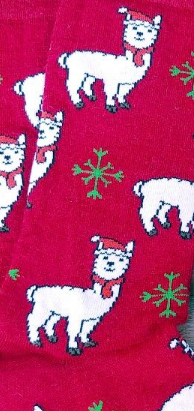 Christmas Print Alpaca Crew Sock