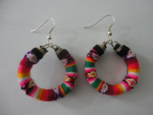 Manta Hoop Earrings Woven Wool