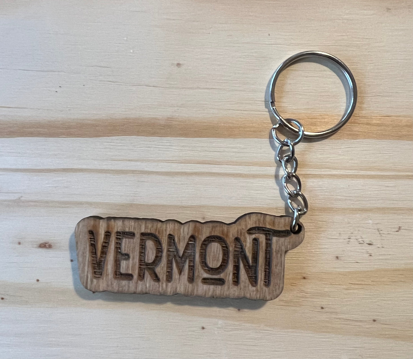 50 States Wooden Keychain