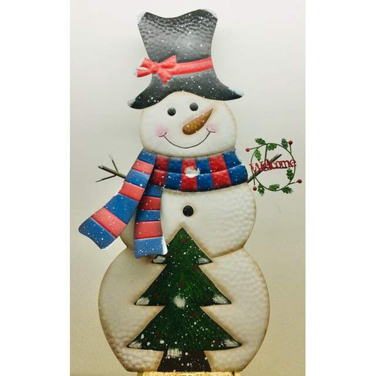 50x22 Snowman with tree on easel