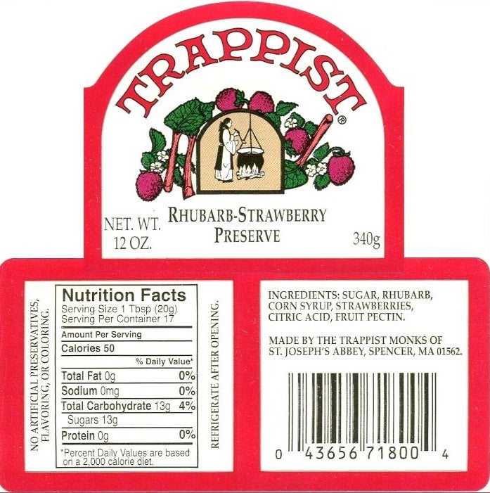 Trappist Preserves Rhubarb Strawberry