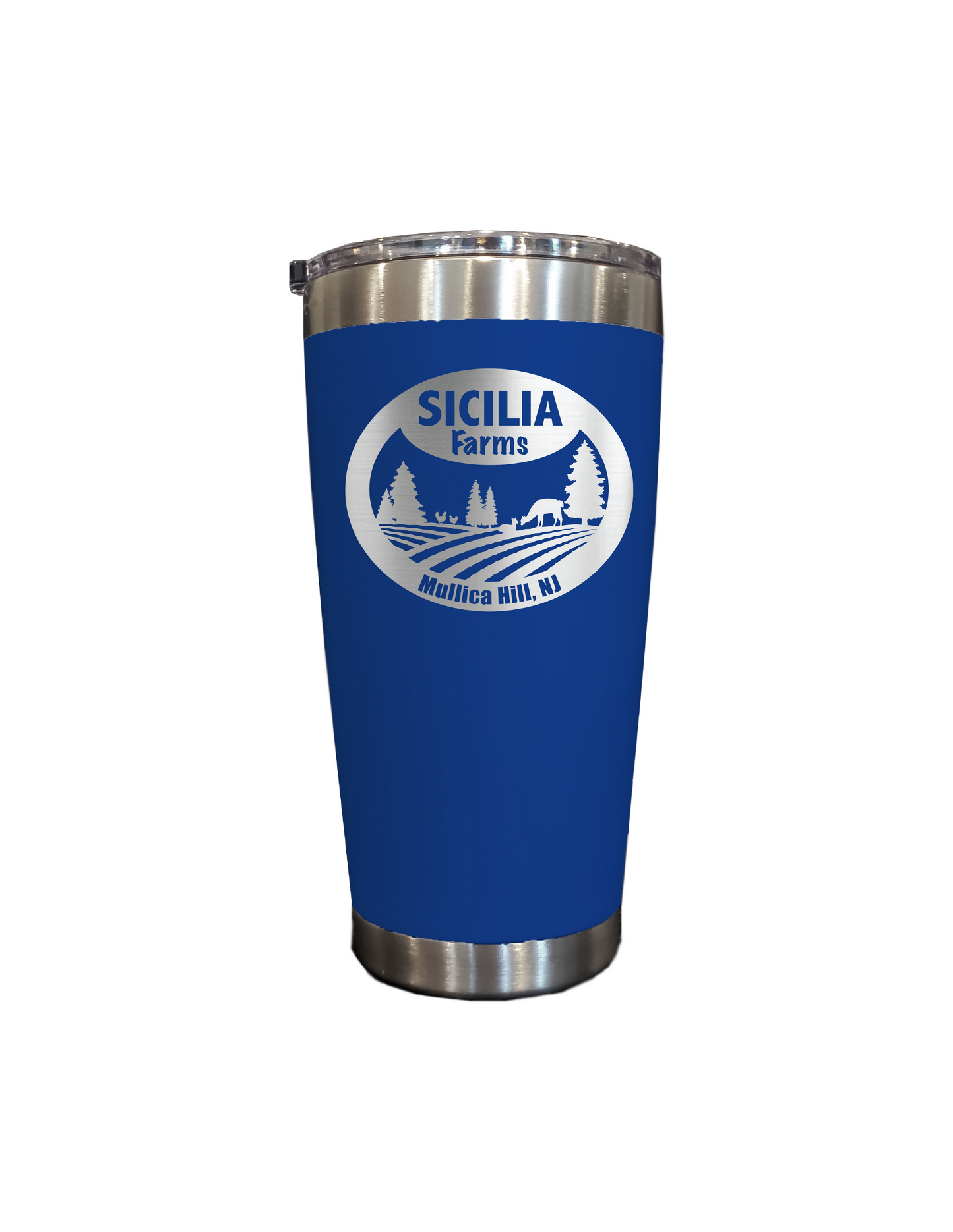 Sicilia Farms - Laser Engraved 20 oz Vacuum Insulated Tumbler w/Clear Lid