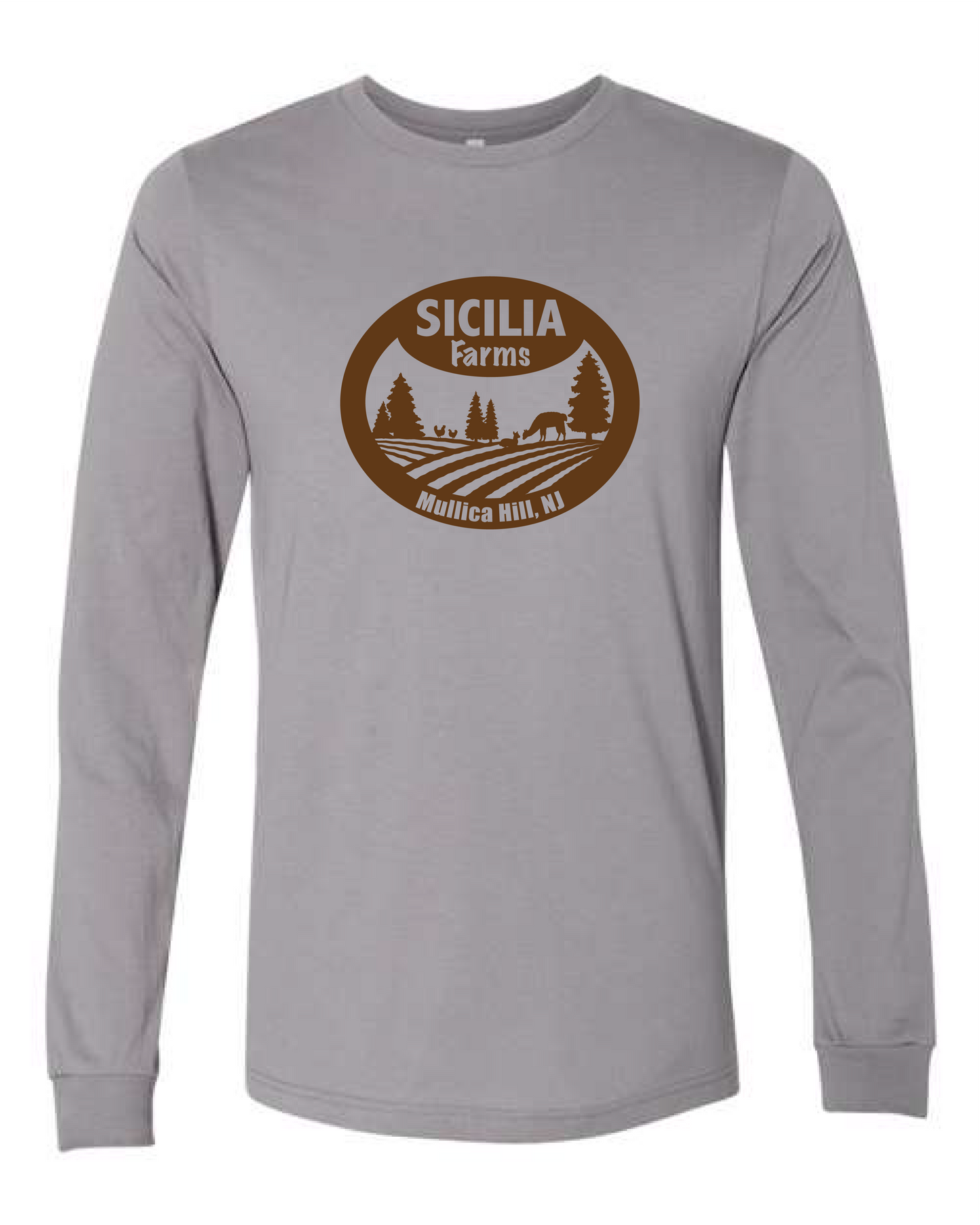 Sicilia Farms Brown Logo - Unisex Jersey Long Sleeve Tee