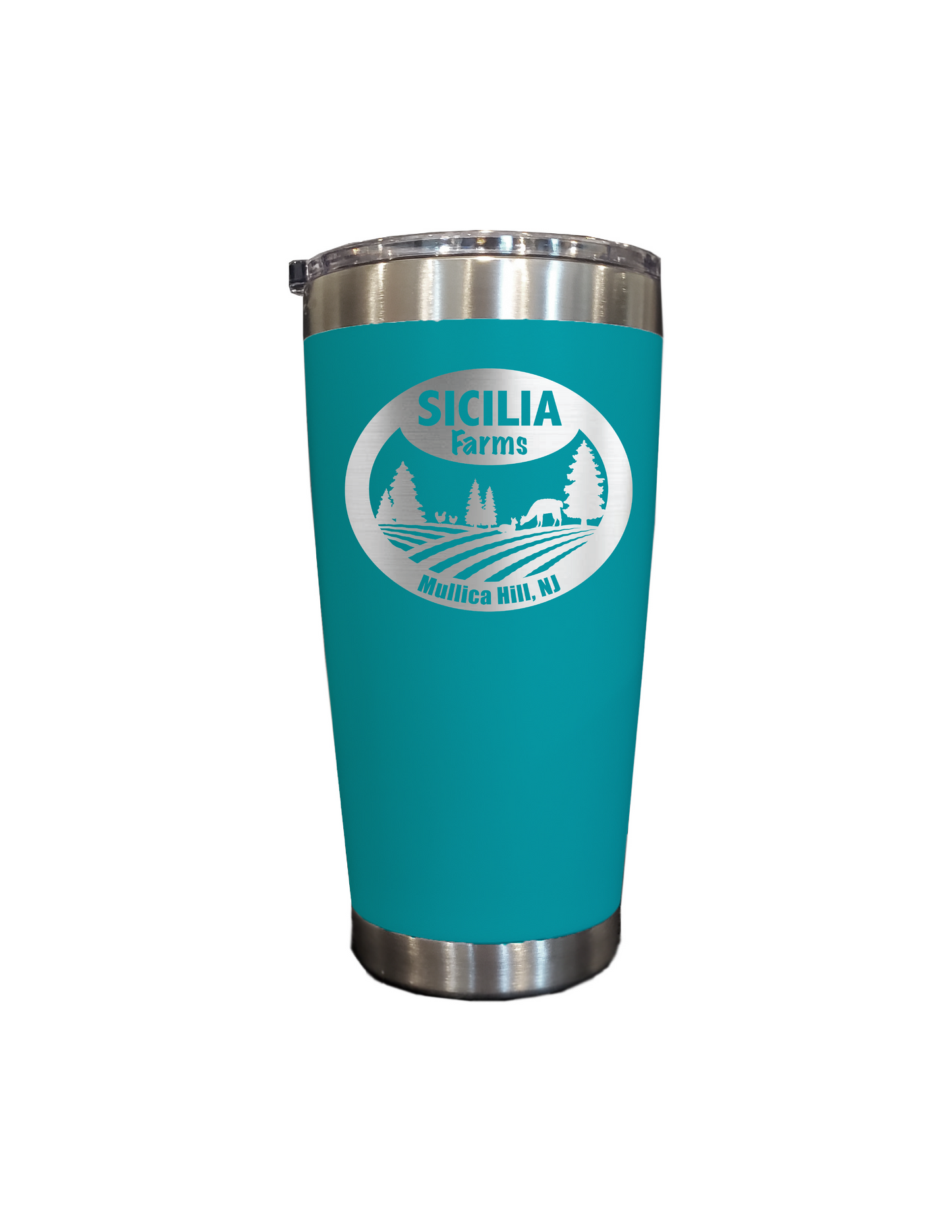 Sicilia Farms - Laser Engraved 20 oz Vacuum Insulated Tumbler w/Clear Lid