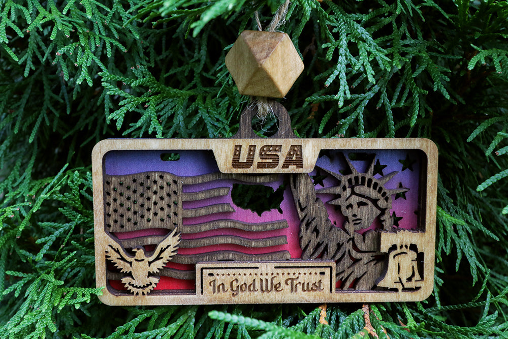 50 States Wooden Ornaments