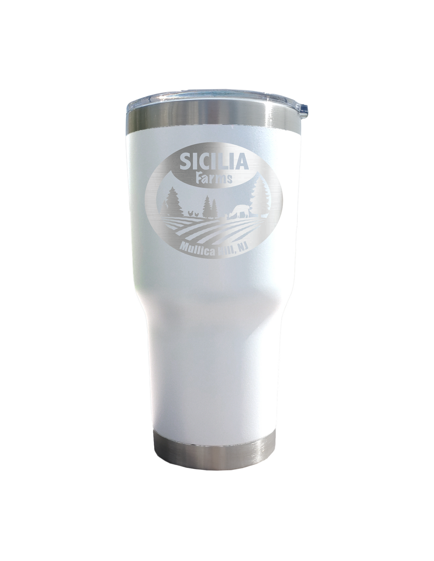 Sicilia Farms - Laser Engraved 30 oz Vacuum Insulated Tumbler w/Clear Lid