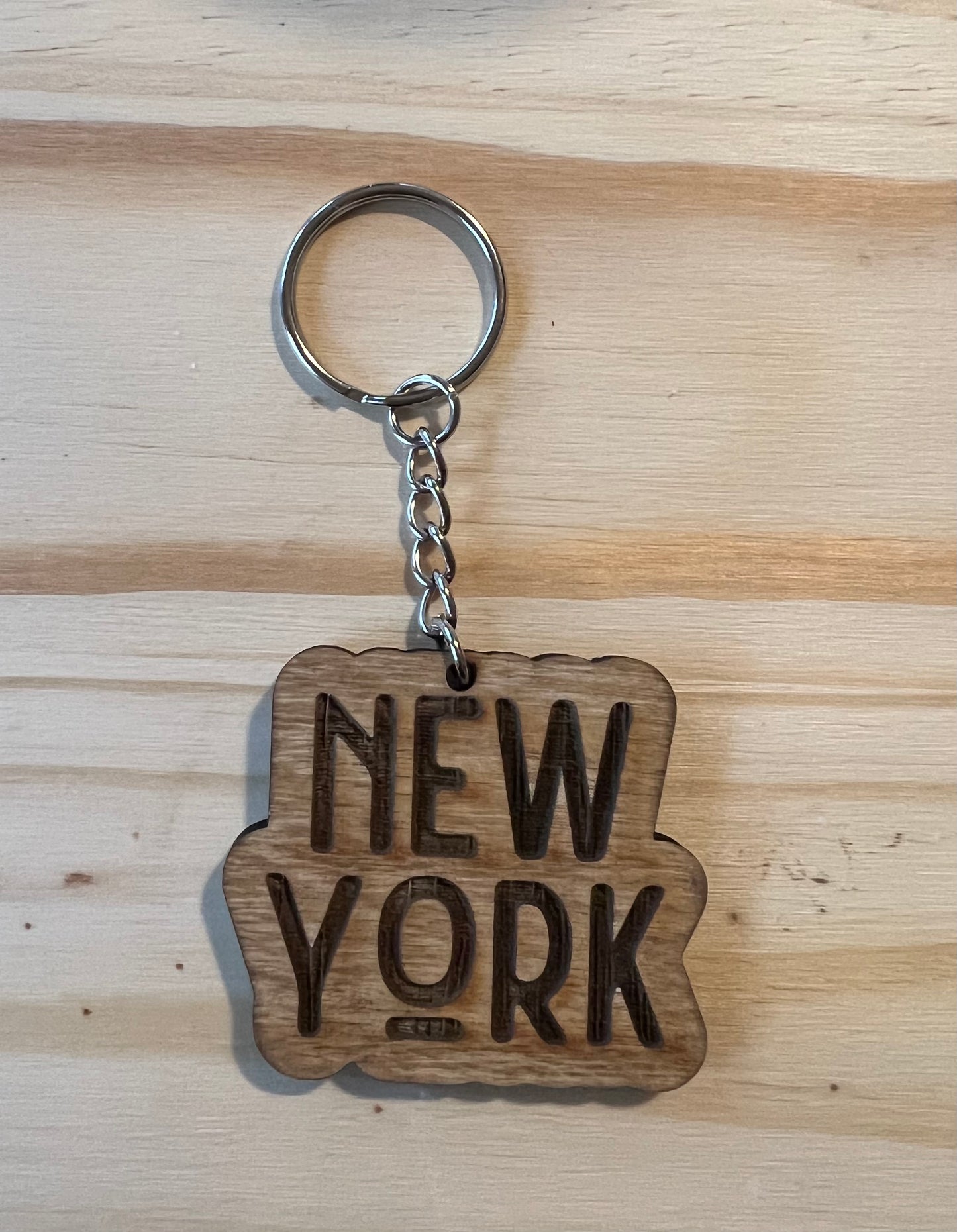 50 States Wooden Keychain