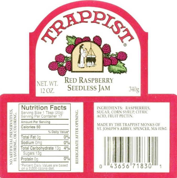 Trappist Red Rasberry Seedless Jam